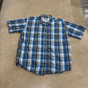 Resistol- Blue Plaid Short Sleeve Shirt